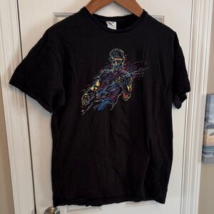 Delta Black Tee with Colorful Graphic - Short Sleeve